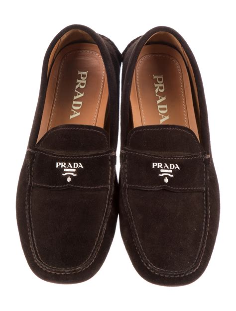 black loafers prada|Prada suede loafer.